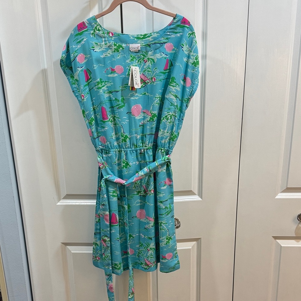 All For Color Channing Boatneck Dress Size Large in color Island Time